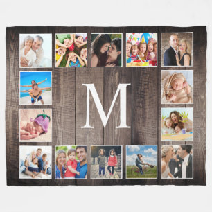 Couverture Polaire Photo de Custom Collage Rustic Farmhouse Family