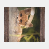 Couverture Polaire Photo de Cute Little Orange Fox (Devant (Horizontal))