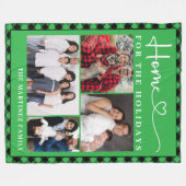 Couverture Polaire Photo de famille Collage Accueil pour les Fêtes (Devant (Horizontal))