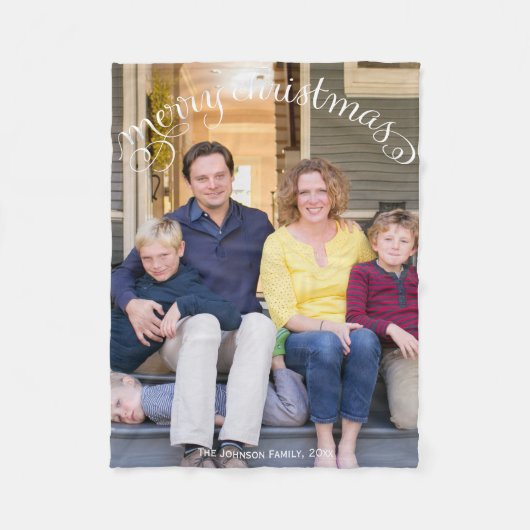 Couverture Polaire Photo de famille Joyeux Noël (Devant)