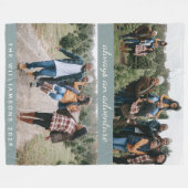 Couverture Polaire Photo de famille personnalisée Collage Devis d'ave (Devant (Horizontal))