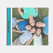 Couverture Polaire Photo de famille personnalisée et nom (Devant (Horizontal))