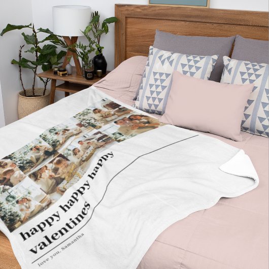 Couverture Polaire Photo de la famille Collage | Heureux Valentines