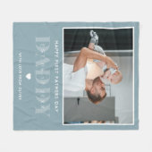 Couverture Polaire Photo de la première Fête des pères de papa minima (Devant (Horizontal))