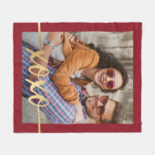 Couverture Polaire Photo de la Saint Valentin de XOXO d'or moderne (Devant (Horizontal))