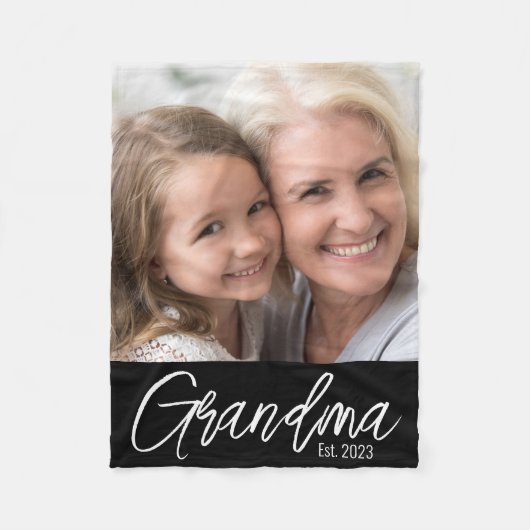 Couverture Polaire Photo de l'année de création de grand-mère personn (Devant)