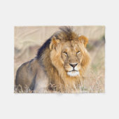 Couverture Polaire Photo de lion majestueuse (Devant (Horizontal))