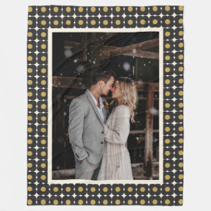 Couverture Polaire Photo de mariage personnalisée Anniversaire Black