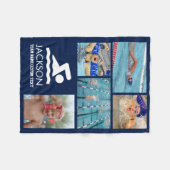 Couverture Polaire Photo de natation personnalisée Collage Nom du nag (Devant (Horizontal))