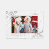 Couverture Polaire Photo de Noël Fête de neige blanc (Devant (Horizontal))