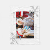 Couverture Polaire Photo de Noël Fête de neige blanc (Devant)