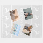 Couverture Polaire Photo de Noël personnalisée rennes gris (Devant (Horizontal))