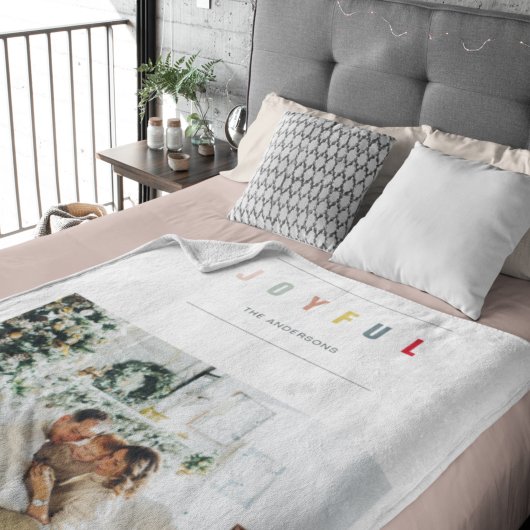 Couverture Polaire Photo de Noël simple et moderne | Joyeuses vacance