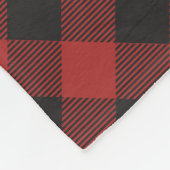 Couverture Polaire Photo de plaid de Buffalo rouge et noir (Coin)