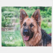 Couverture Polaire Photo de souvenir personnalisé du chien commémoré (Devant (Horizontal))