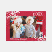 Couverture Polaire Photo des Fêtes avec des flocons de neige en déman (Devant (Horizontal))