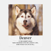 Couverture Polaire Photo Dog Personnalisé Mémorial Moderne Pour Anima (Devant)
