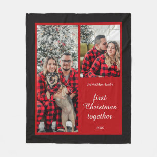 Couverture Polaire Photo du premier Noël des couples ensemble