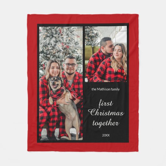 Couverture Polaire Photo du premier Noël des couples ensemble (Devant)
