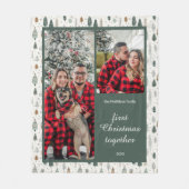 Couverture Polaire Photo du premier Noël ensemble pour couples (Devant)