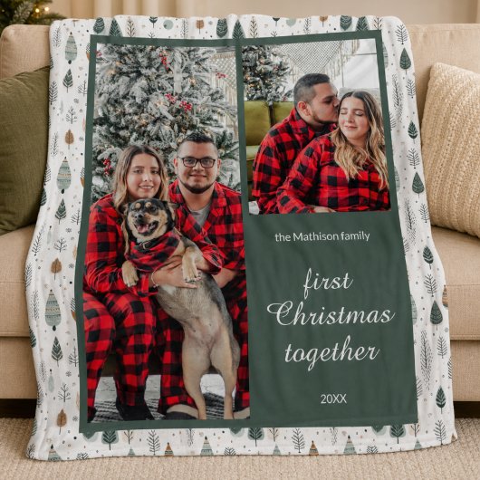 Couverture Polaire Photo du premier Noël ensemble pour couples