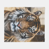 COUVERTURE POLAIRE PHOTO DU VISAGE DE TIGER (Devant (Horizontal))