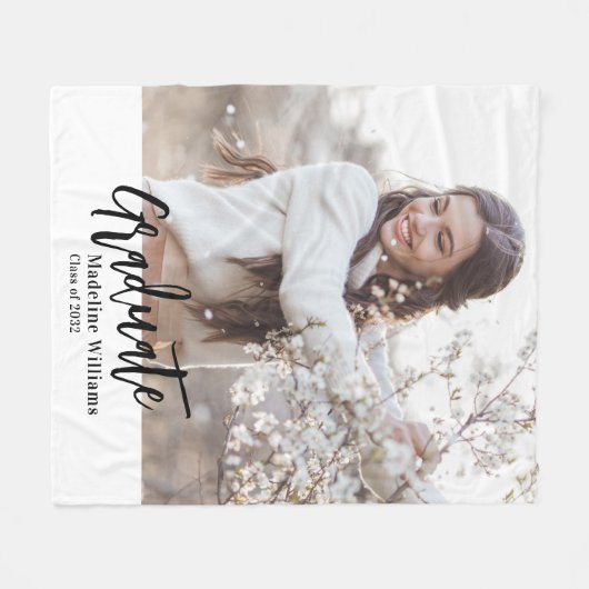 Couverture Polaire Photo d'un diplômé (Devant (Horizontal))