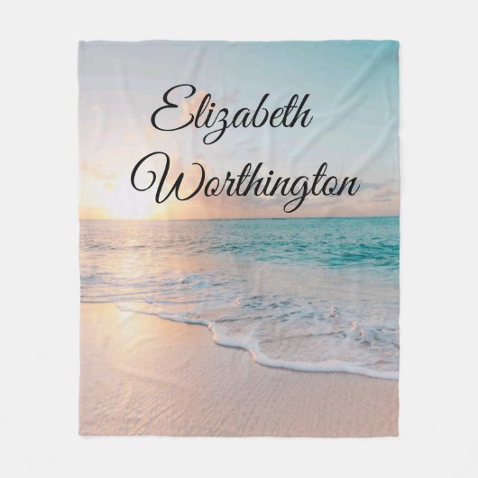 Couverture Polaire Photo d'une plage à Sunrise (Devant)