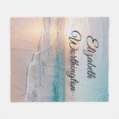 Couverture Polaire Photo d'une plage à Sunrise (Devant (Horizontal))