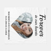 Couverture Polaire Photo en forme de coeur Pour toujours dans nos coe (Devant (Horizontal))