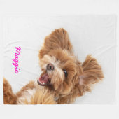 Couverture Polaire Photo et nom personnalisé de l'animal de compagnie (Devant (Horizontal))