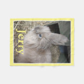 Couverture Polaire Photo et nom personnalisé de lapin de marionnette  (Devant (Horizontal))