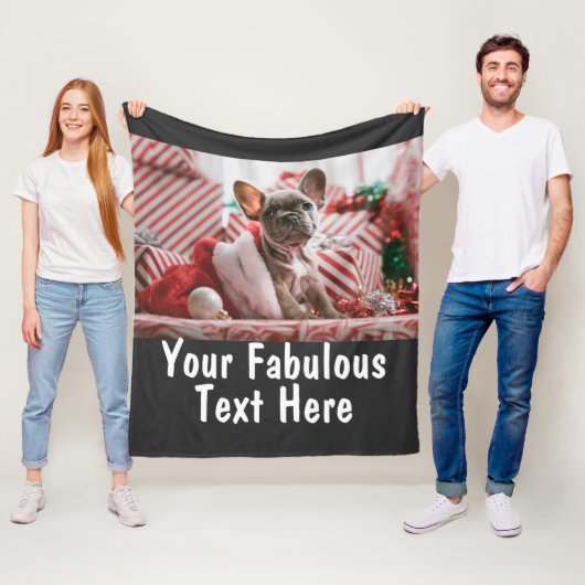 Couverture Polaire Photo et texte personnalisés (En situation)