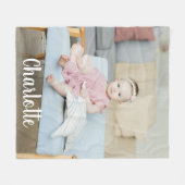 Couverture Polaire Photo et texte uniques personnalisés (Devant (Horizontal))