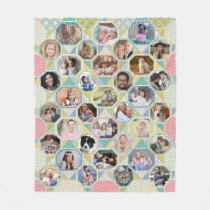 Couverture Polaire Photo Famille Collage Couette brillante Look 35 Pi