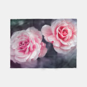 Couverture Polaire Photo florale de roses roses Girly (Devant (Horizontal))