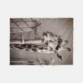 Couverture Polaire Photo Giraffe - Style Vintage (Devant (Horizontal))
