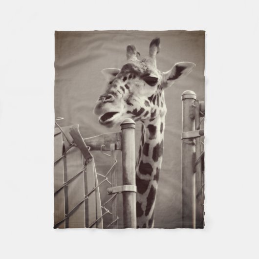 Couverture Polaire Photo Giraffe - Style Vintage (Devant)