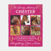 Couverture Polaire Photo Girly Pink Memorial Horse (Devant)