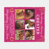 Couverture Polaire Photo Girly Pink Memorial Horse (Devant (Horizontal))