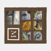 Couverture Polaire photo Instagram brun collage personnalisé monogram (Devant (Horizontal))