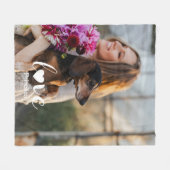 Couverture Polaire Photo Love Heart Nom personnalisé Pet Lover (Devant (Horizontal))