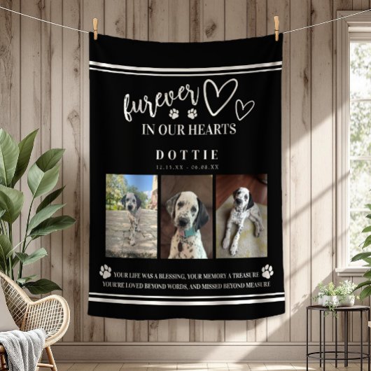 Couverture Polaire Photo Memorial Dog Furever Dans Nos Coeurs