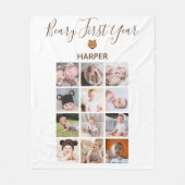 Couverture Polaire Photo mensuelle Bébé première année (Devant)