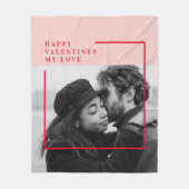 Couverture Polaire Photo moderne | Cadeau de Valentines Rouge et Rose (Devant)