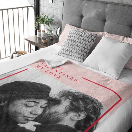 Couverture Polaire Photo moderne | Cadeau de Valentines Rouge et Rose
