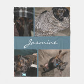 Couverture Polaire Photo moderne Collage Chien Dusty Blue (Devant)