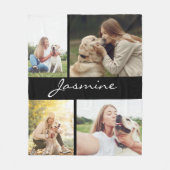 Couverture Polaire Photo moderne Collage Chien noir (Devant)