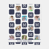 Couverture Polaire Photo moderne Collage Monogramme Motif Marine MED. (Devant)