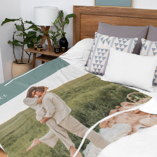 Couverture Polaire Photo moderne Green Famille Jolie Cadeau